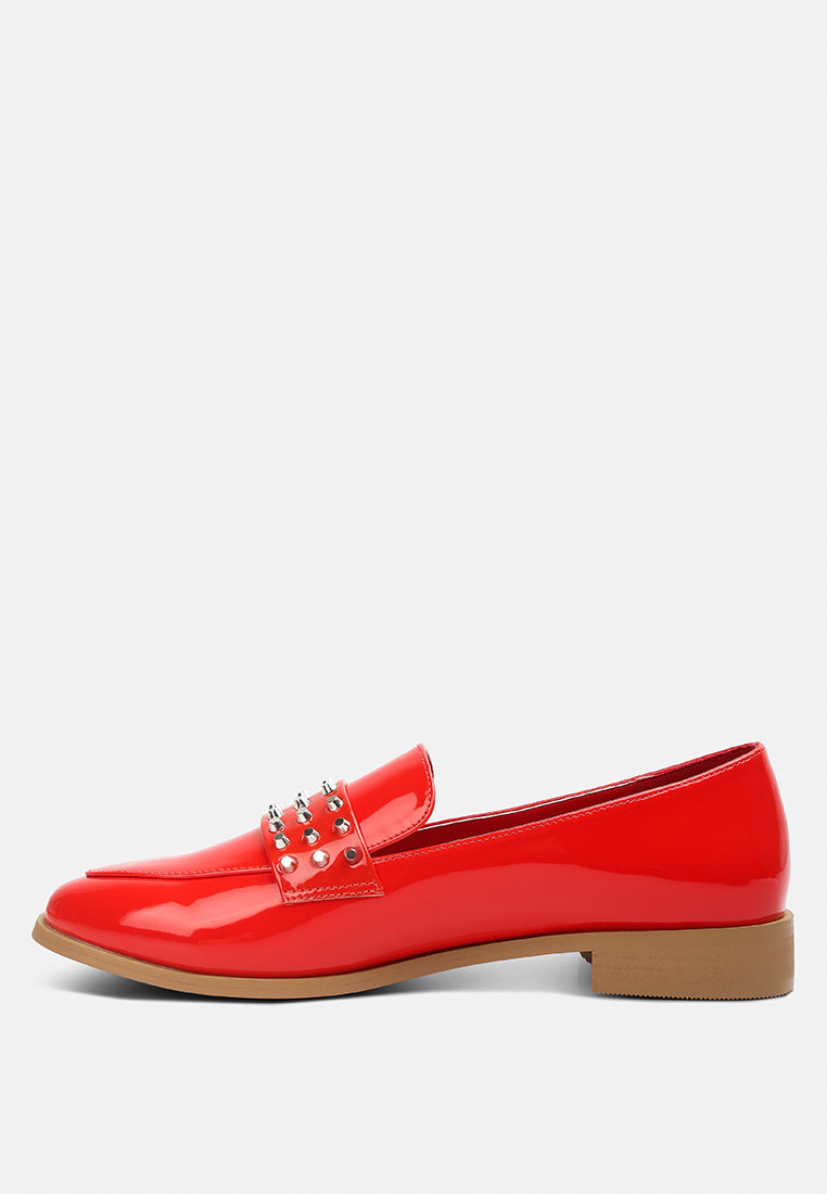 Meanbabe Semicasual Stud Detail Patent Loafers