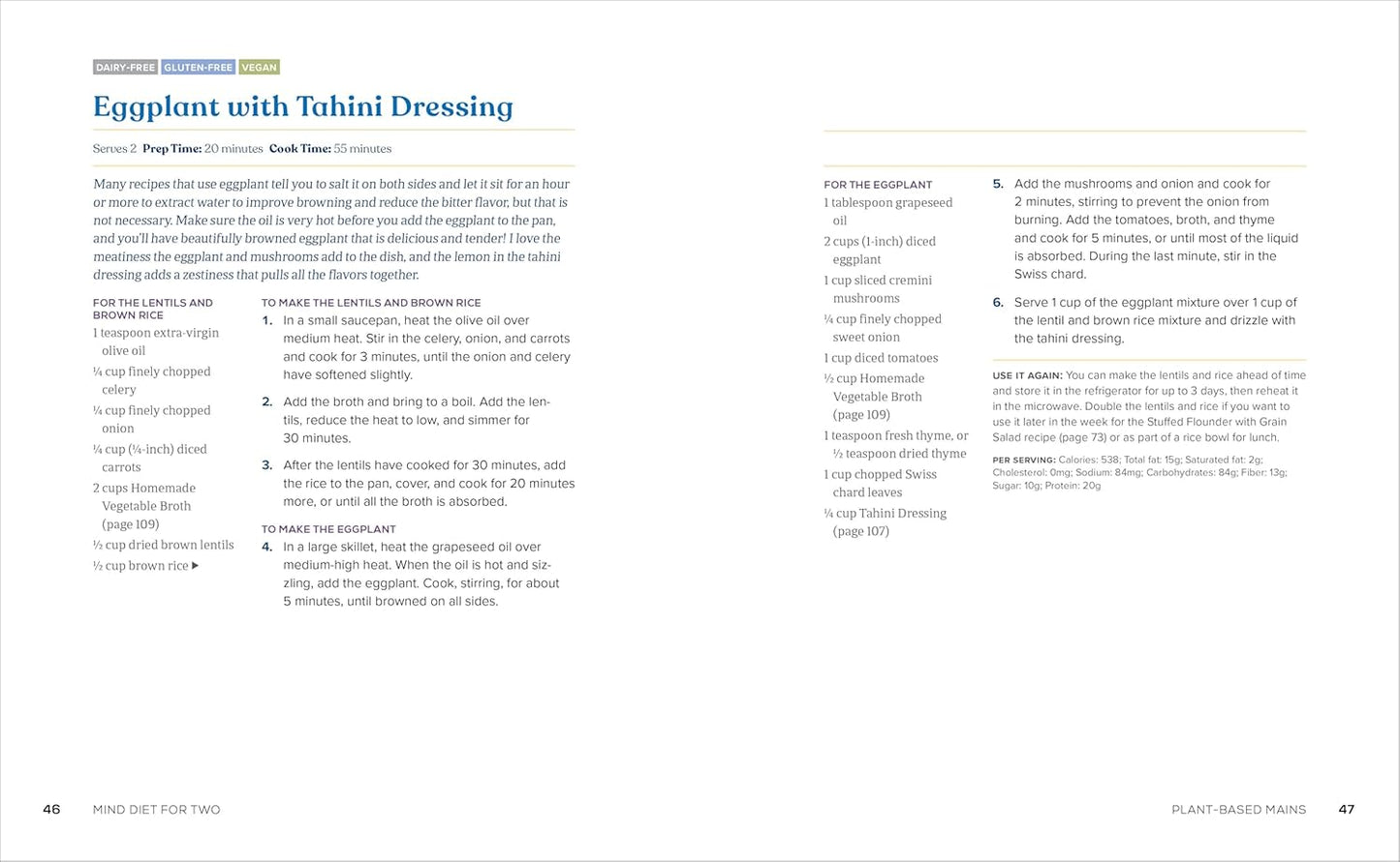 MIND Diet for Two: 65 Perfectly Portioned Recipes to Boost Your Brain Health (Spiral Bound)