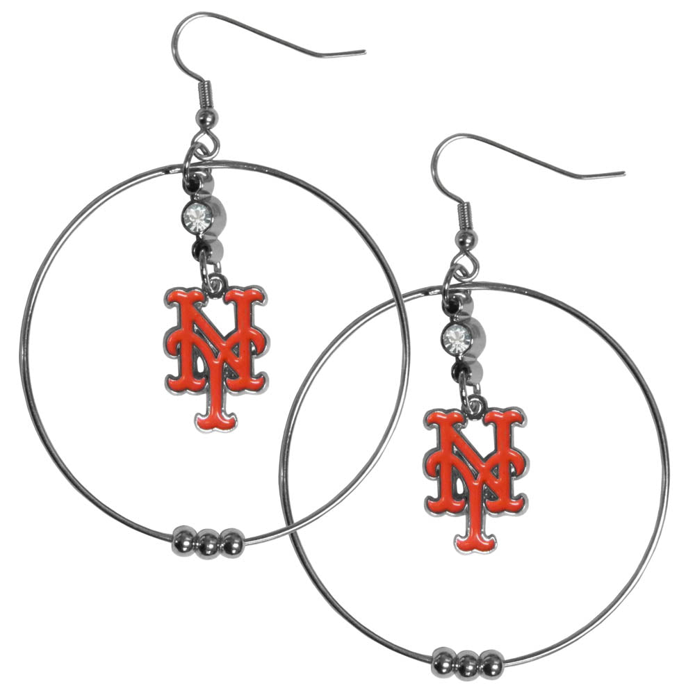 New York Mets 2" Hoop Earrings
