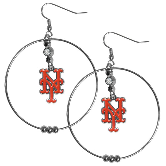 New York Mets 2" Hoop Earrings