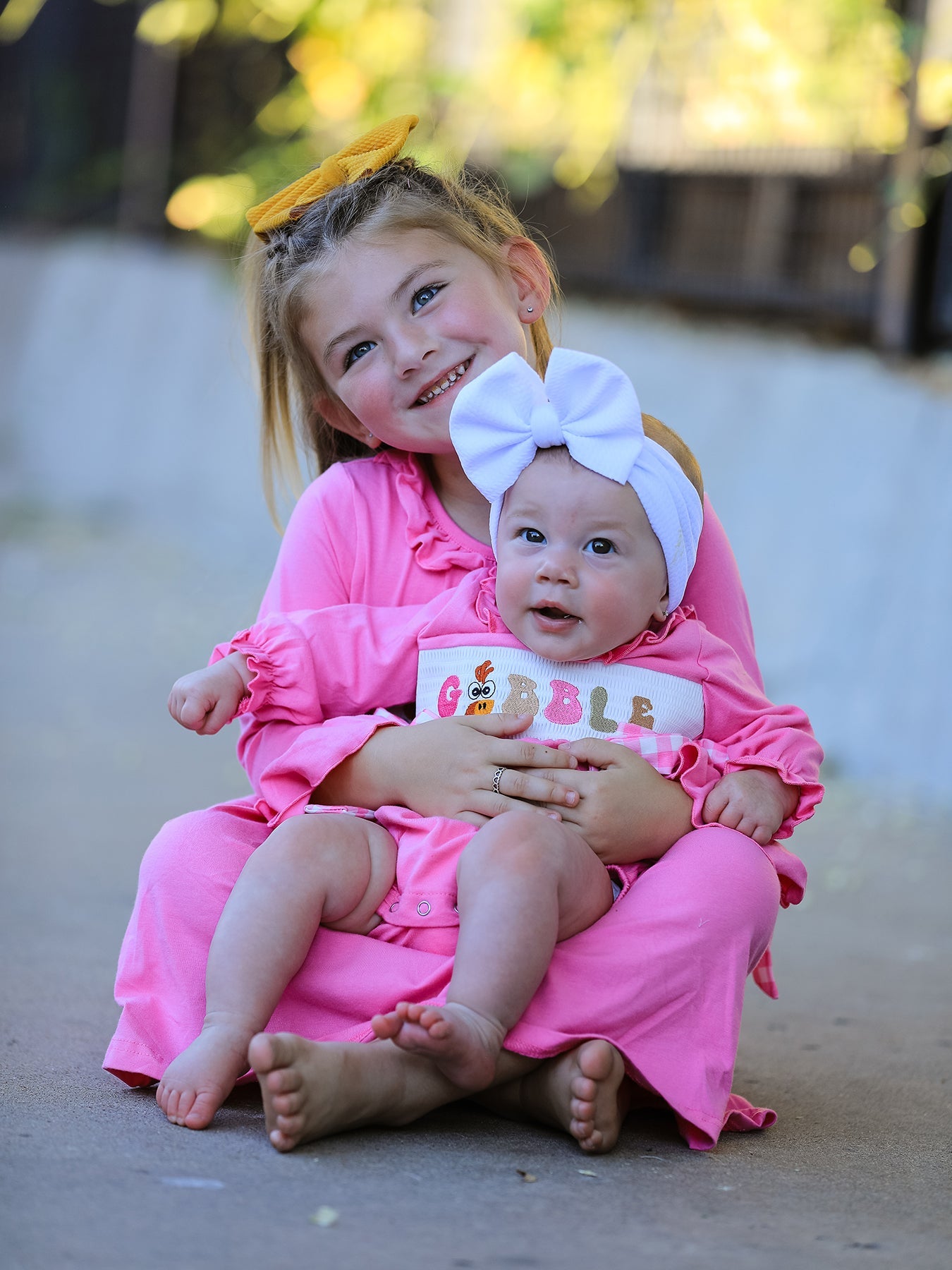 Fall Thanksgiving& Halloween "GOBBLE" Smock Embroidery Baby Girl Dress