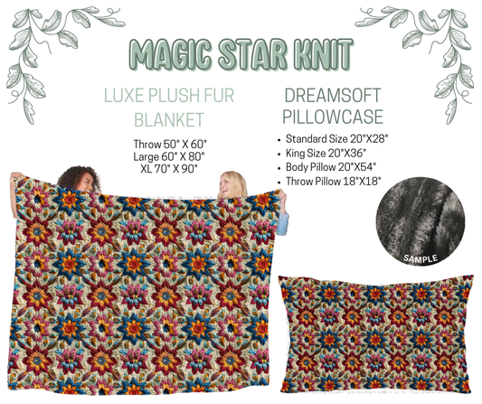 Preorder! Closes 10/9. ETA Dec. Magic Star Knit Luxe Plush Fur Blanket and/or DreamSoft Pillowcase