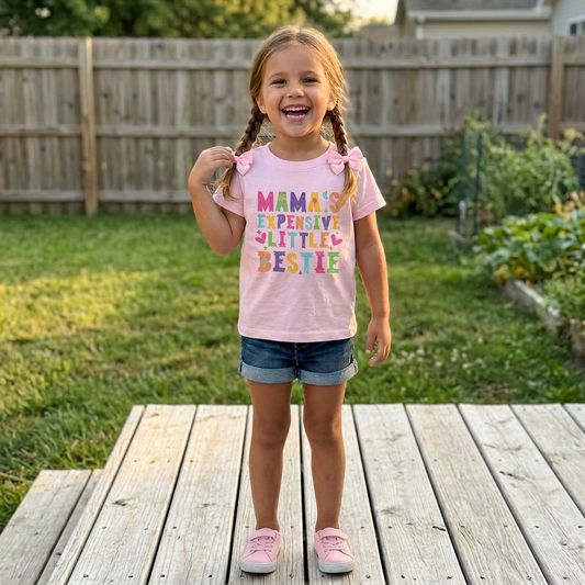 Mama's Expensive Little Bestie Youth & Toddler Graphic Tshirt