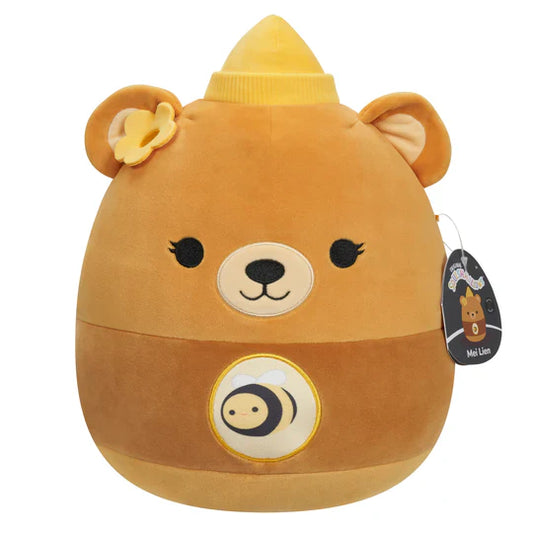 Squishmallows Mei Lien Honey Jar Brown Bear With Yellow Flower 12" Stuffed Plush