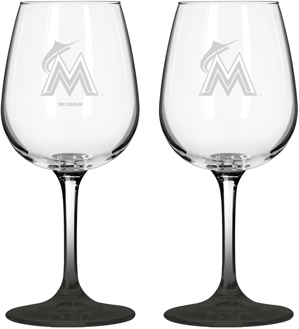Miami Marlins Gameday Wine Glass 2 Pack