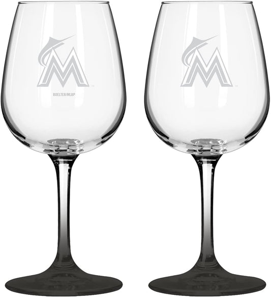 Miami Marlins Gameday Wine Glass 2 Pack