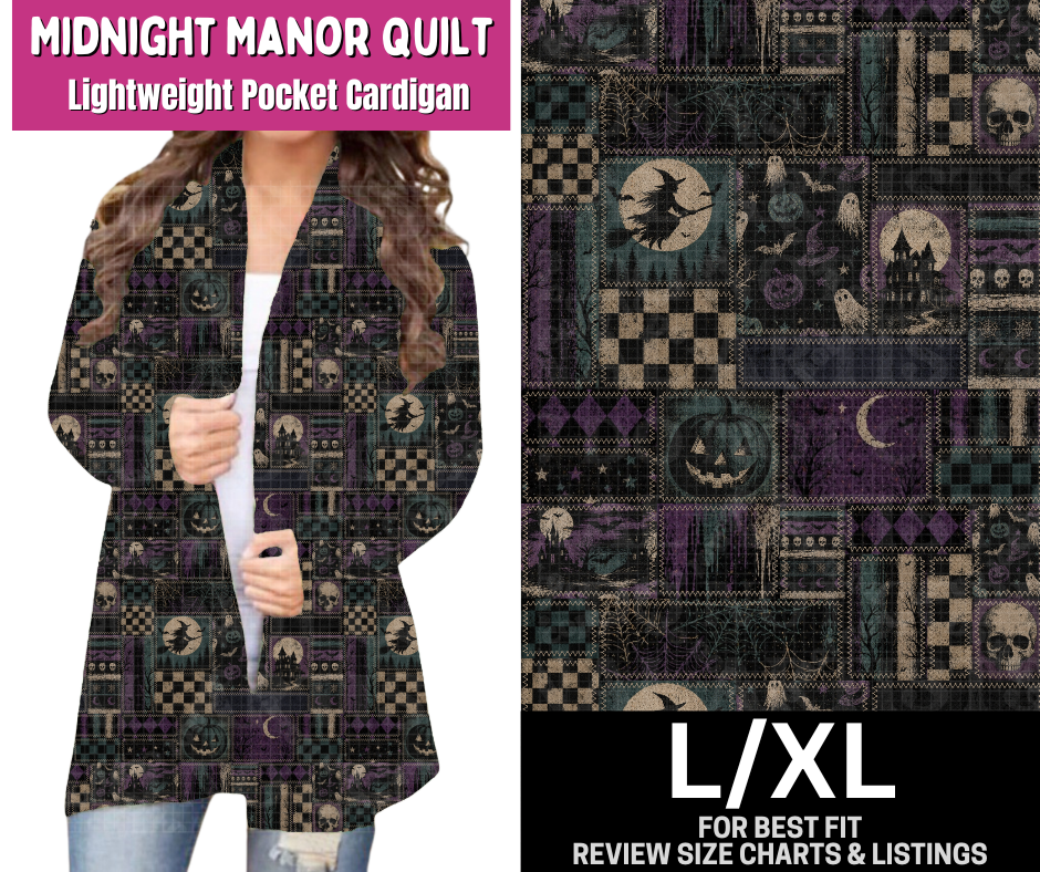 Midnight Manor Quilt Pocket Cardigan