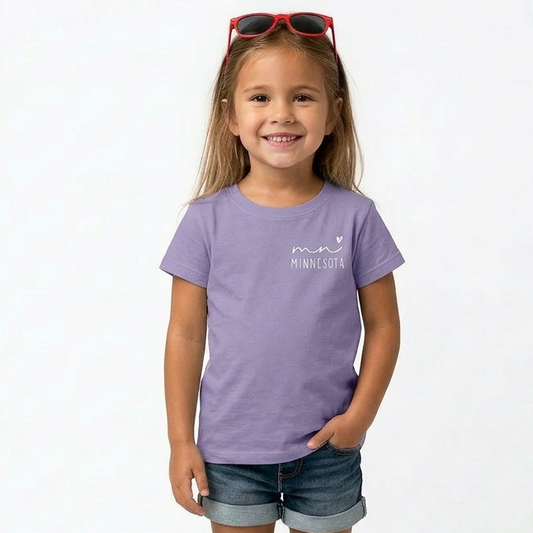 Minnesota Mini Heart Youth & Toddler Graphic Tshirt