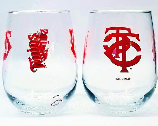 Minnesota Twins Curved Wine Glass 16 Oz. 2 Pack