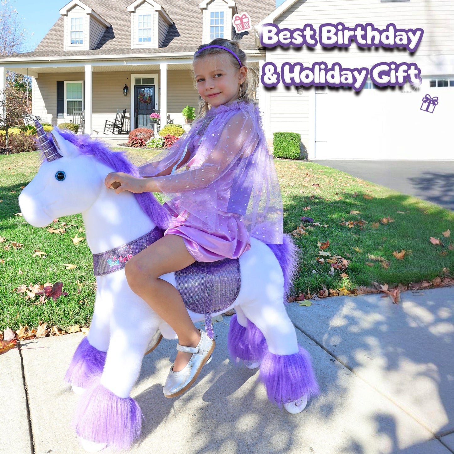 Model U Ride-On Plush Unicorn Age 4-7 Purple