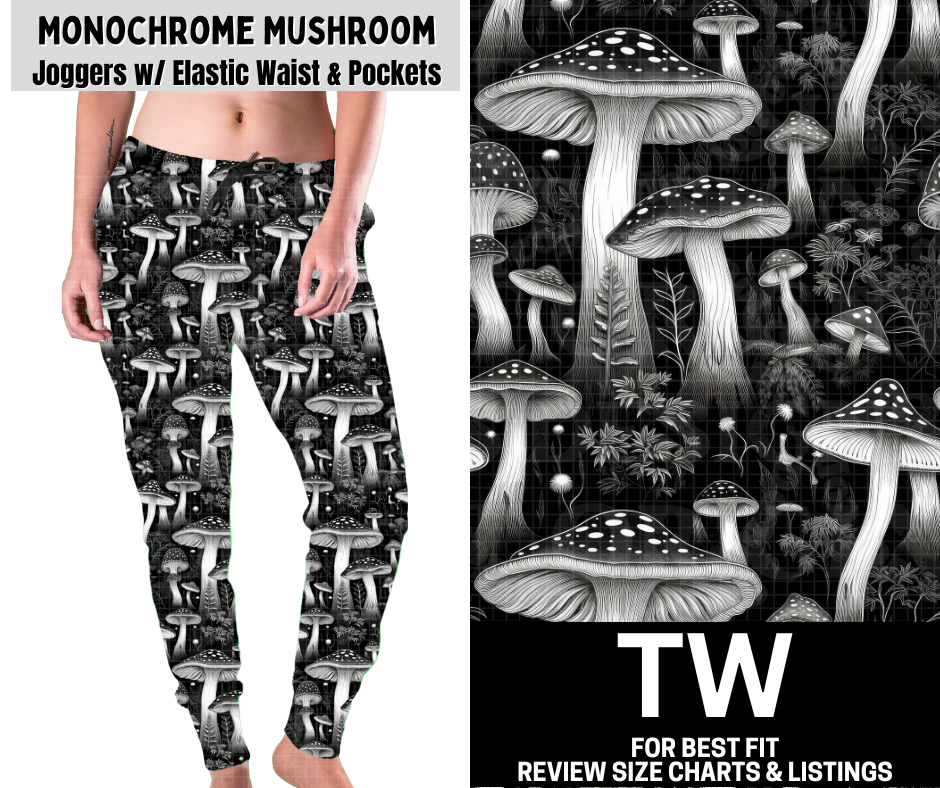 Monochrome Mushroom Joggers
