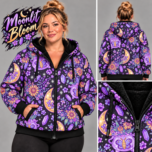 Moonlit Bloom-FLEECE LINED HOODED JACKET-PREORDER CLOSING 11/9, ETA LATE JAN.