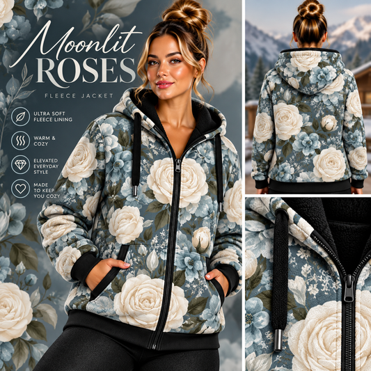 Moonlit Roses-FLEECE LINED HOODED JACKET-PREORDER CLOSING 11/9, ETA LATE JAN.