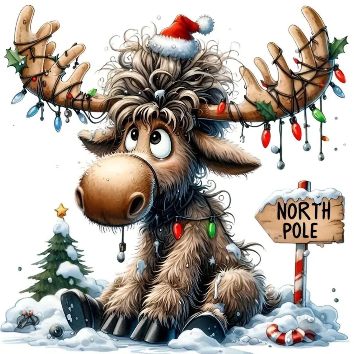 North Pole Christmas Moose