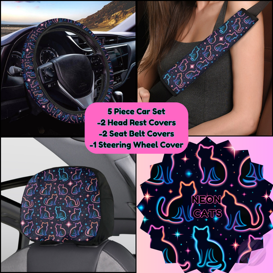 5 PIECE CAR SET-NEON CATS-PREORDER CLOSING 9/5