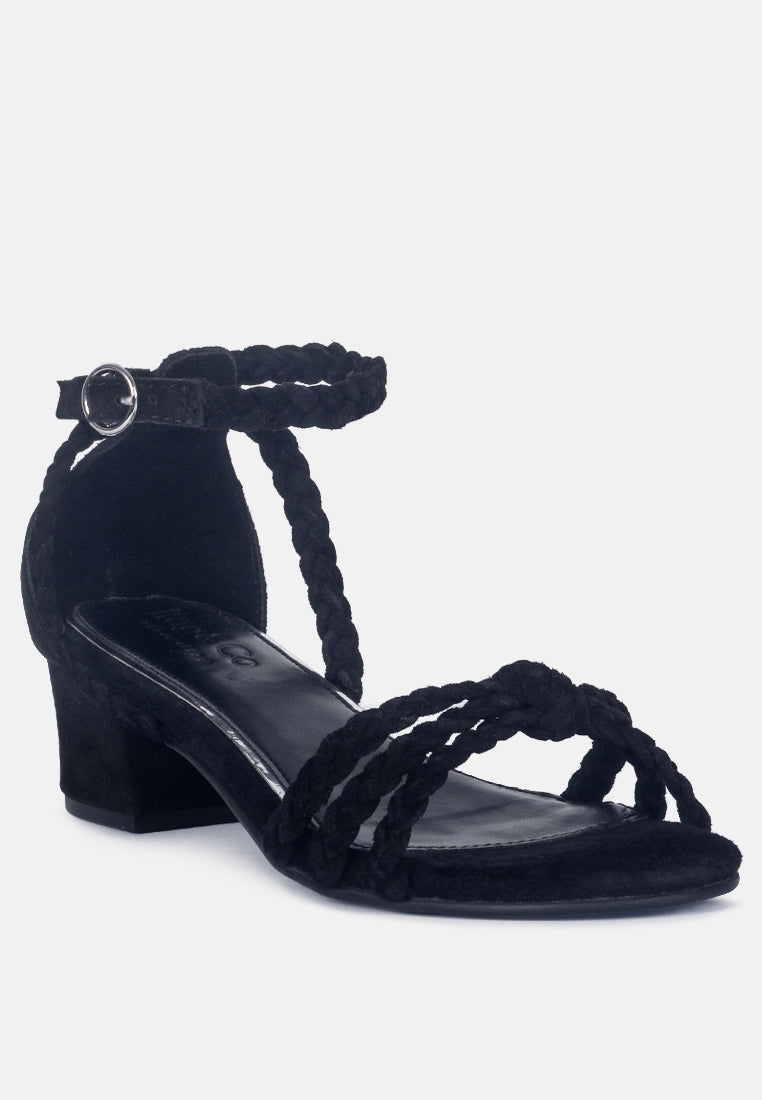 Nicola Braided Leather Block Heel Sandal