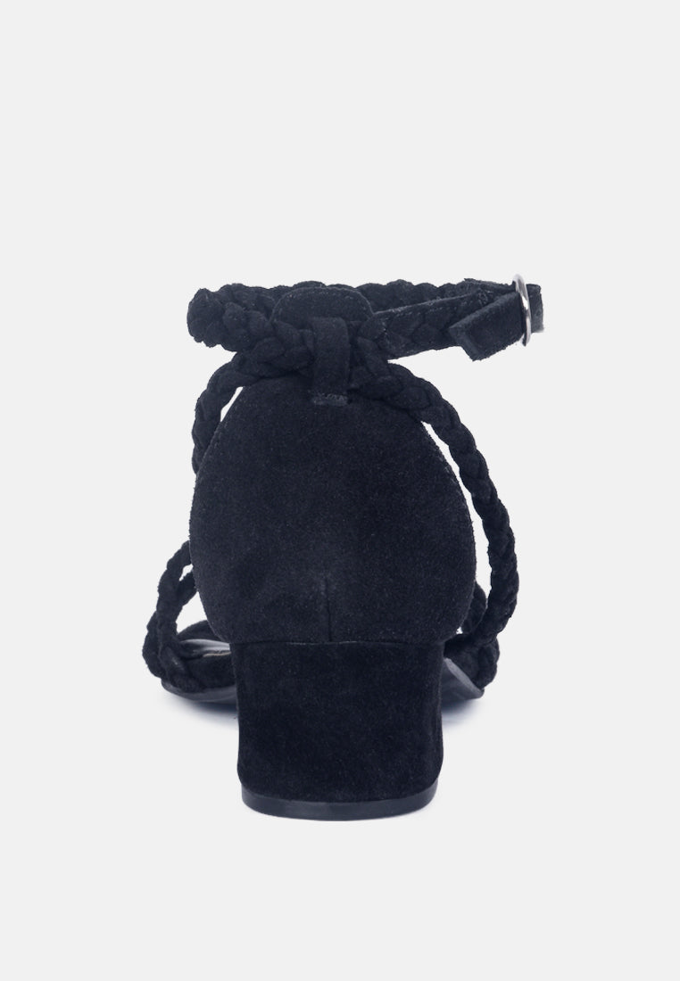 Nicola Braided Leather Block Heel Sandal