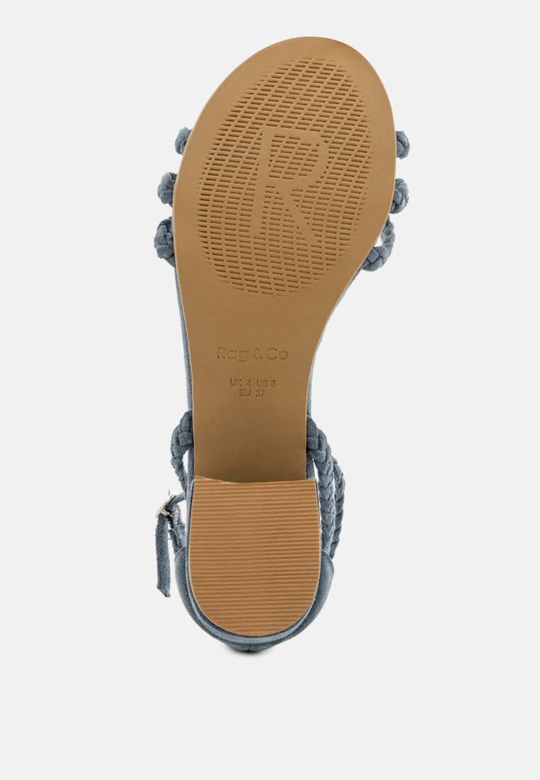 Nicola Braided Leather Block Heel Sandal