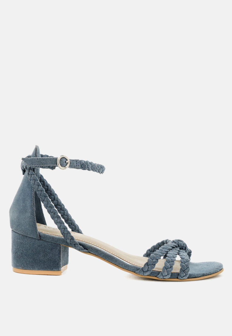 Nicola Braided Leather Block Heel Sandal