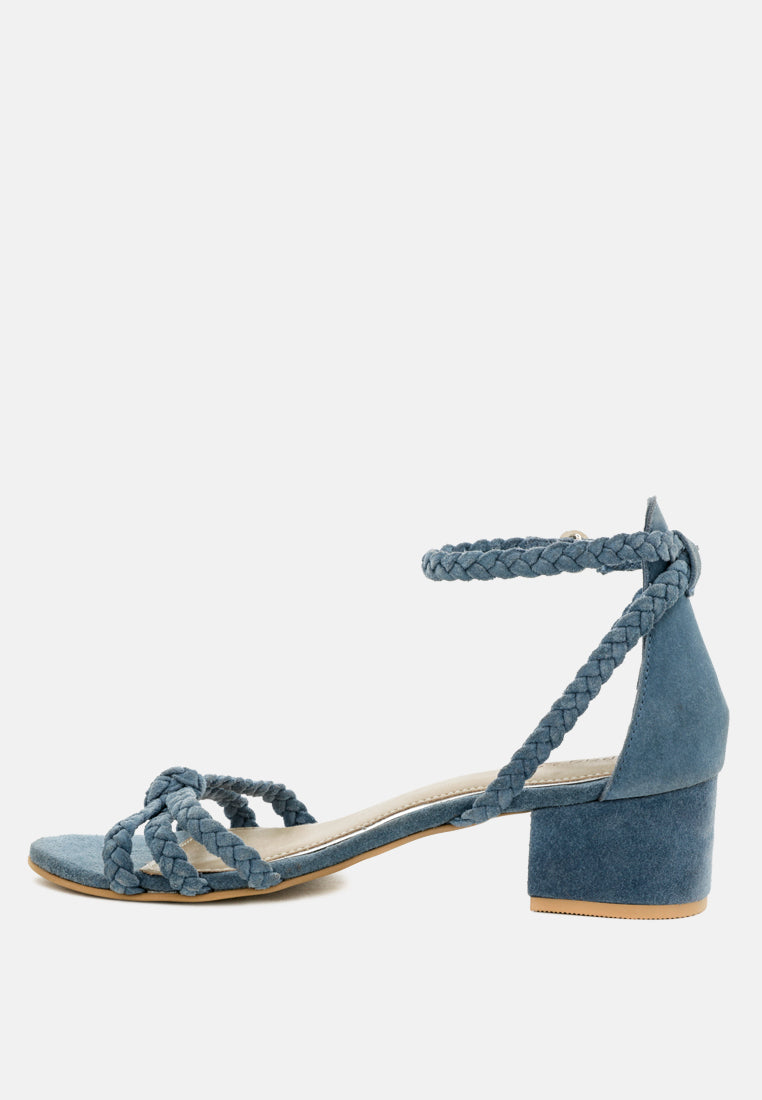 Nicola Braided Leather Block Heel Sandal