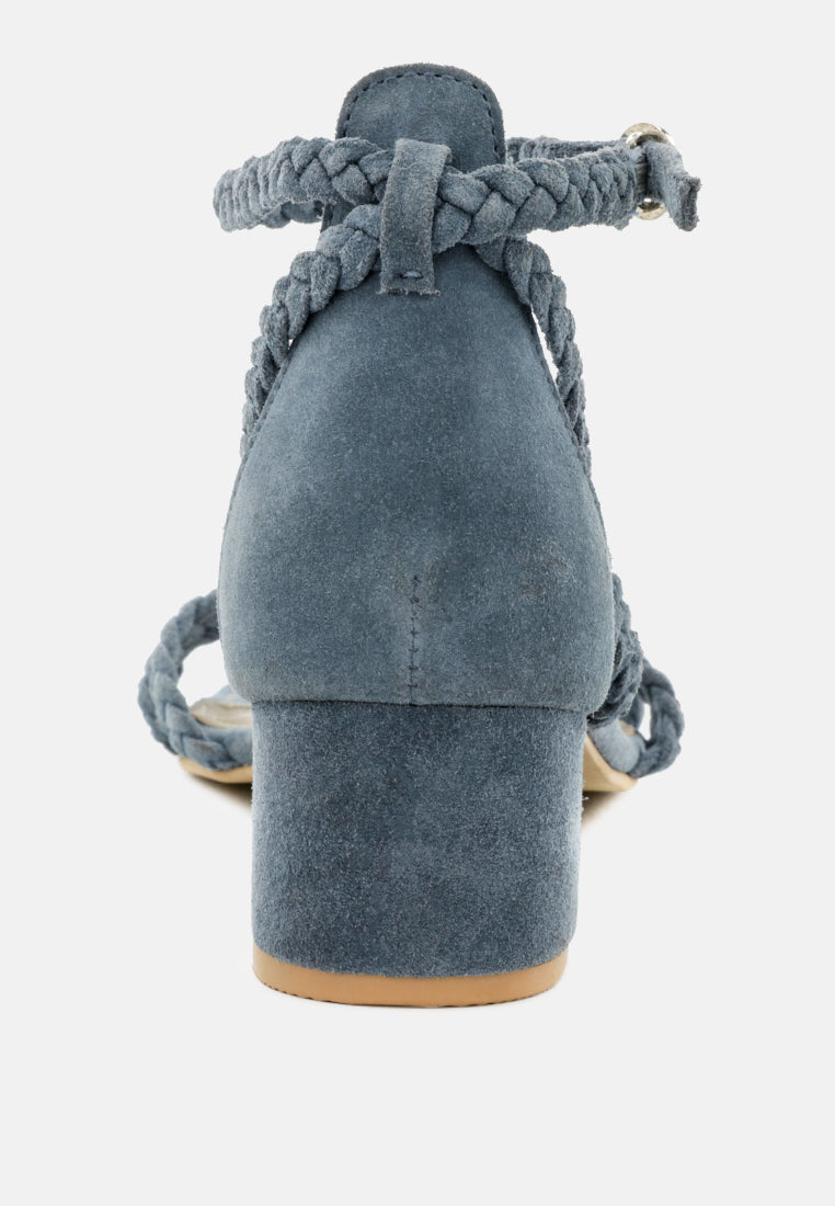 Nicola Braided Leather Block Heel Sandal