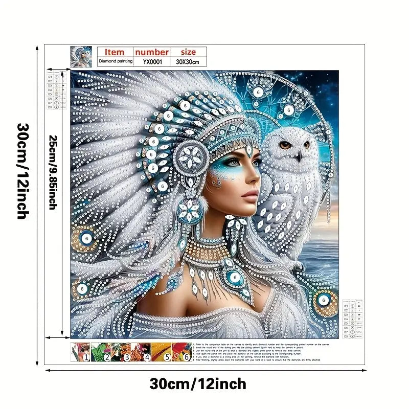 Partial Diamond Art Native American