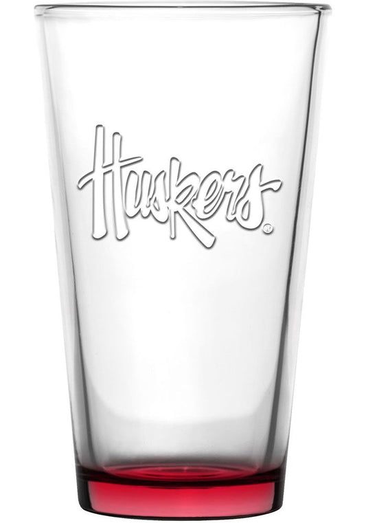 Nebraska Cornhuskers 16 Oz. Embossed Pint Glass