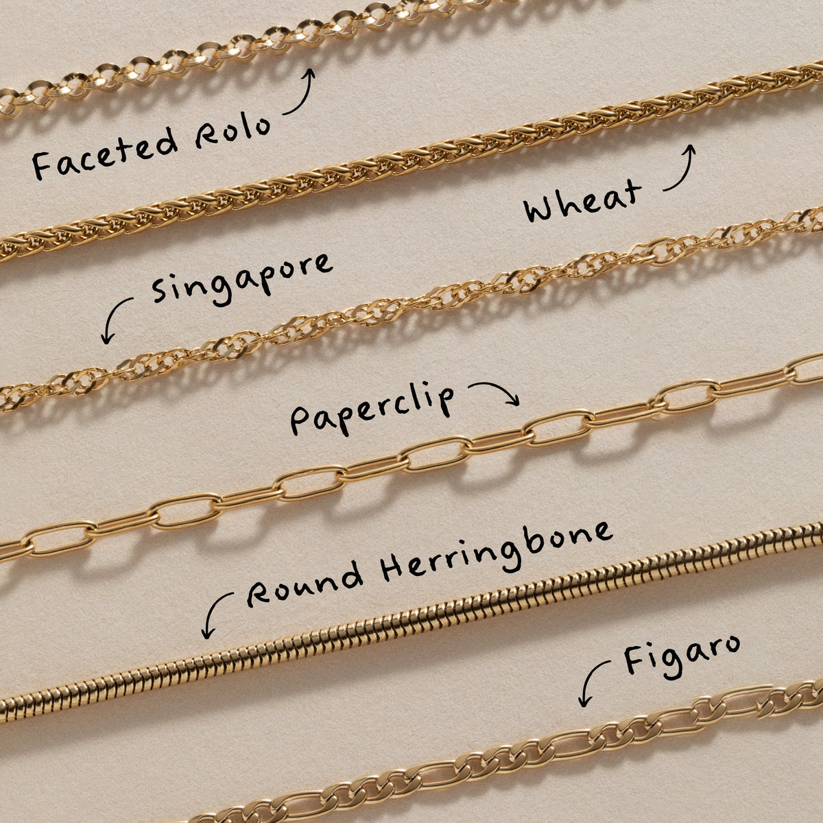 Round Herringbone Charm & Layering Necklace