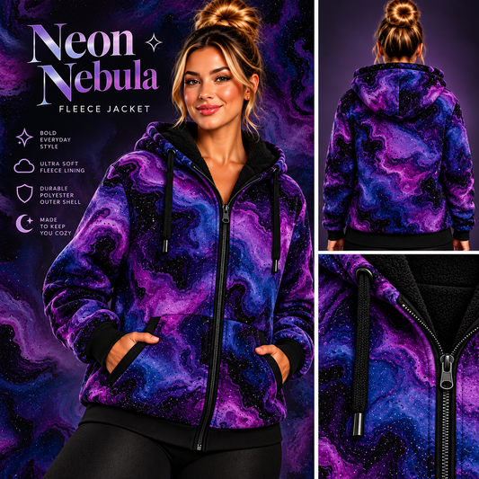 Neon Nebula-FLEECE LINED HOODED JACKET-PREORDER CLOSING 11/9, ETA LATE JAN.