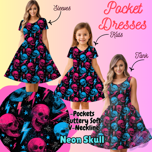 NEON SKULL-POCKET DRESS PREORDER-CLOSING 3/16