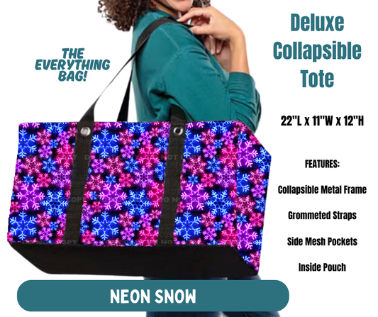 Preorder! Closes 8/13. ETA Nov. Neon Snow Collapsible Tote