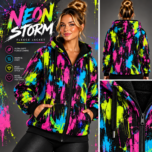 Neon Storm-FLEECE LINED HOODED JACKET-PREORDER CLOSING 11/9, ETA LATE JAN.