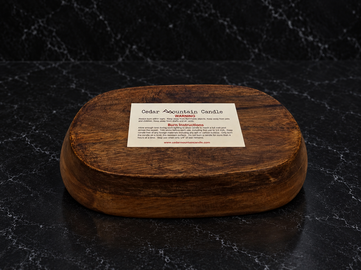 Christmas Hearth - 3 Wick Natural Wood Dough Bowl