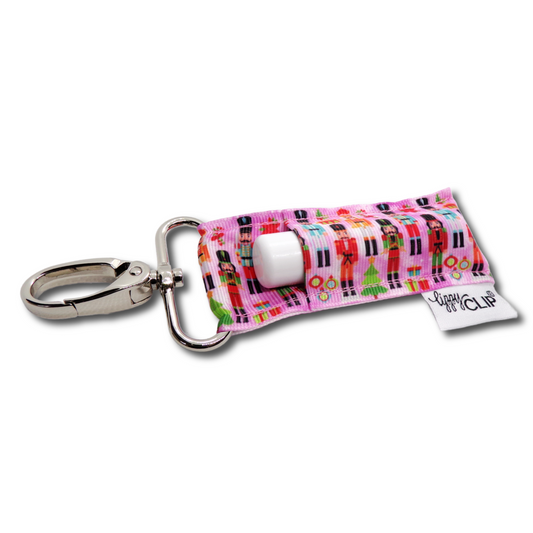 Nutcrackers on Pink LippyClip® Lip Balm Holder