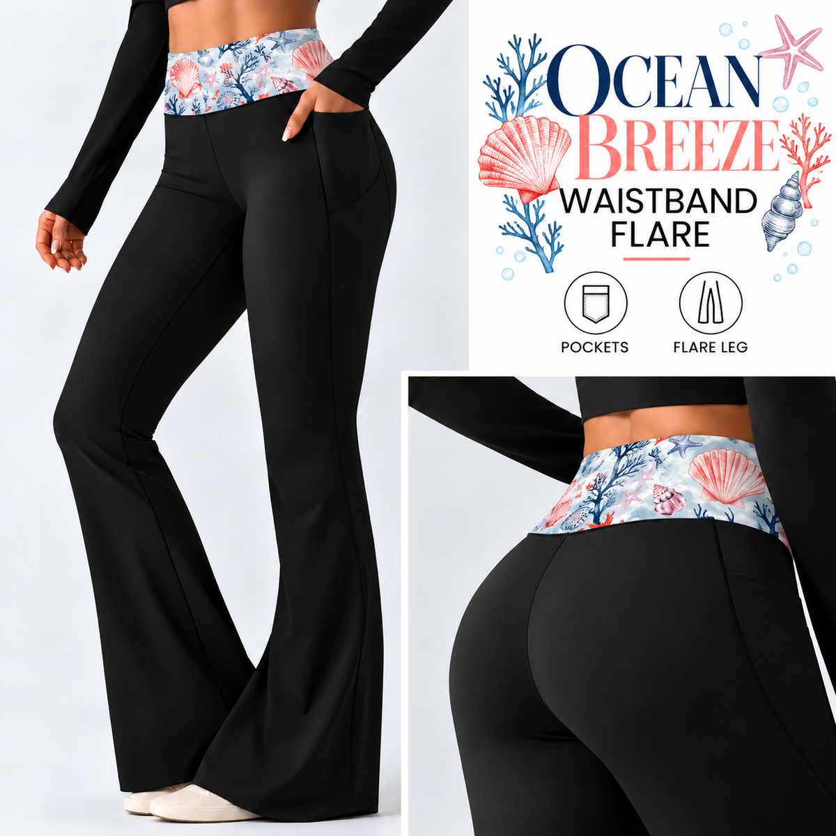 OCEAN BREEZE-PATTERN WAIST FLARE-PREORDER CLOSING 10/7 , ETA LATE DEC.