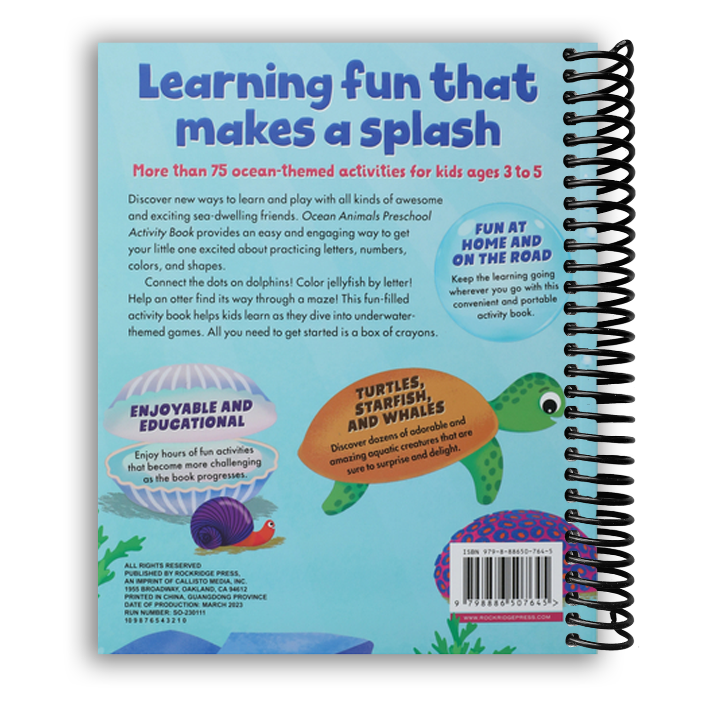 Ocean Animals Preschool Activity Book: 75 Games to Learn Letters, Numbers, Colors, and Shapes (School Skills Activity Books)