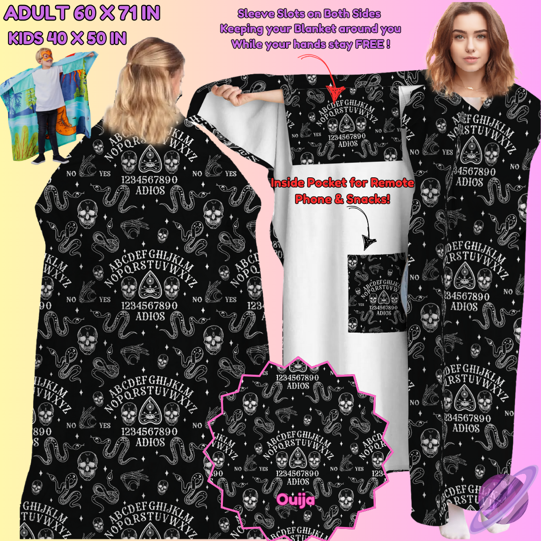 WEARABLE THROW RUN-OUIJA-PREORDER CLOSING 8/31-  ETA LATE NOV./EARLY DEC.