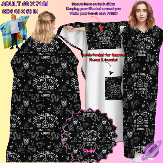 WEARABLE THROW RUN-OUIJA-PREORDER CLOSING 8/31-  ETA LATE NOV./EARLY DEC.