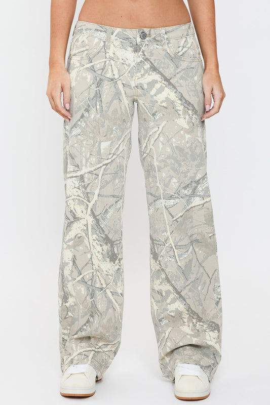 Women's Britney Printed Low Rise Wide Leg Jeans
