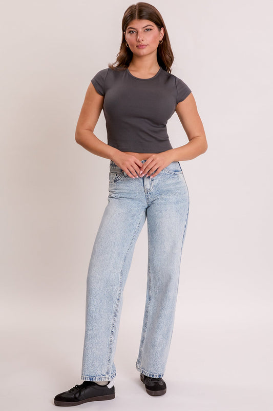 Women's Brittany Low Rise Wide Leg with Butterfly Print