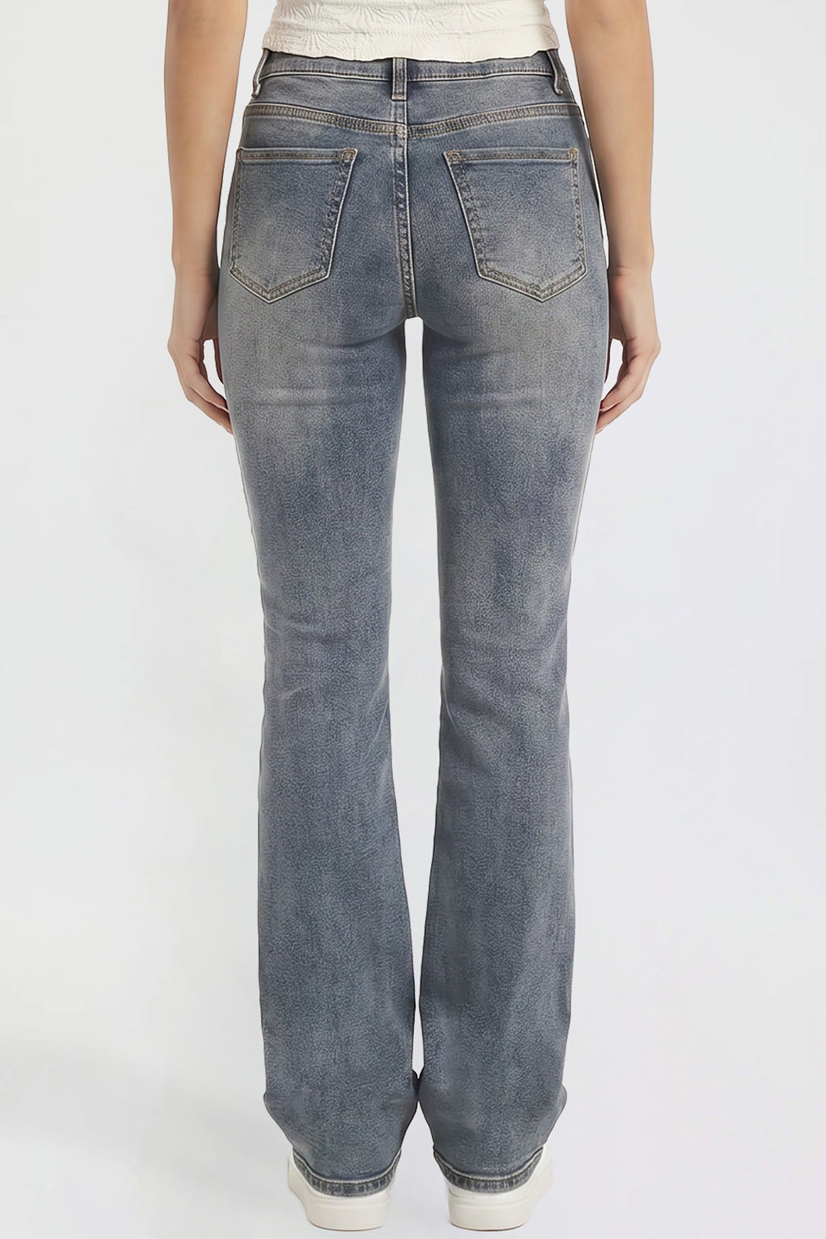 Women's Bootcut Jeans with Cross Hatch Detail