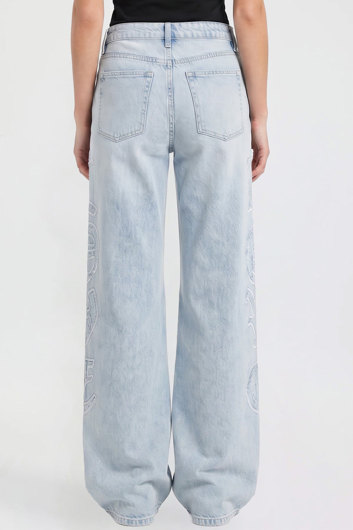 Women's Joey Super Wide Leg Jeans with Love Patch