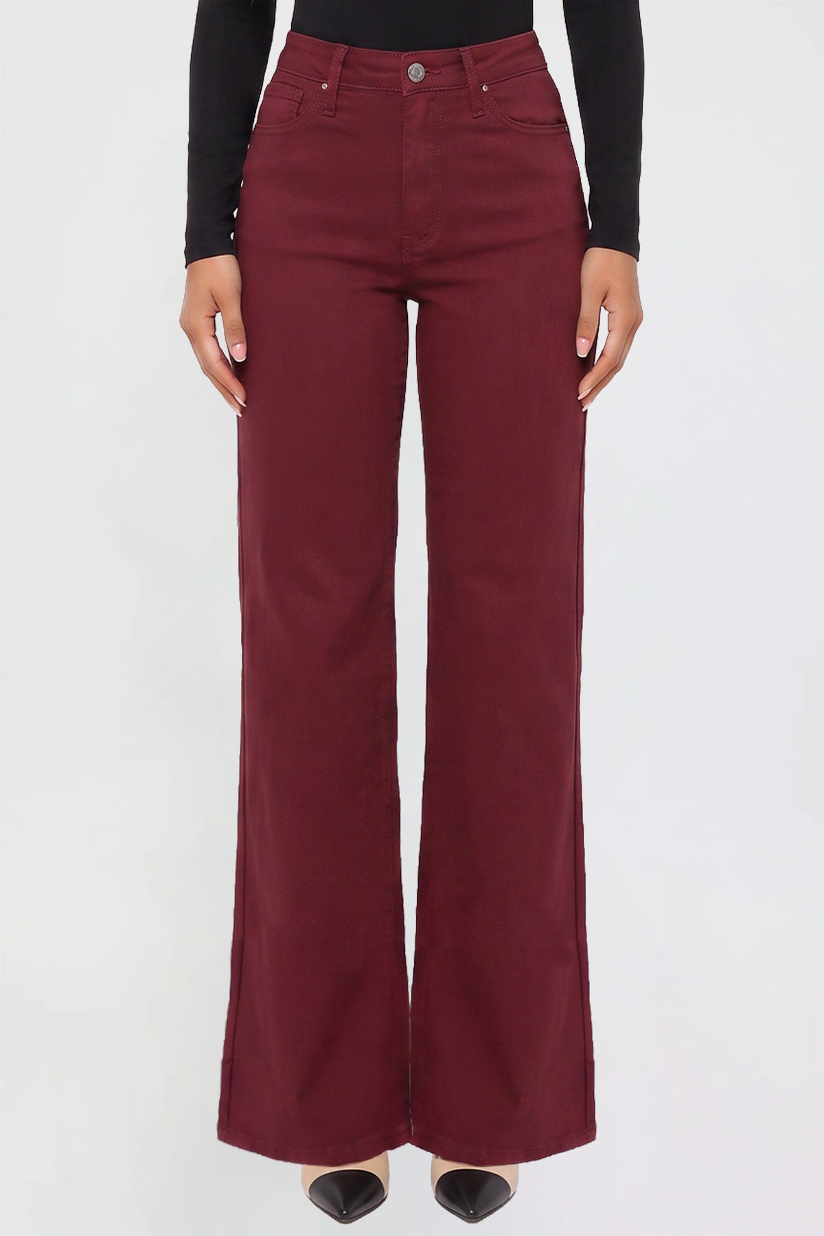 Women's Hyperstretch Wide Leg Pants, Dark Wine