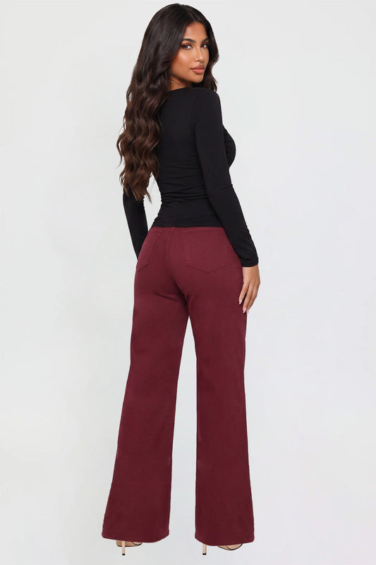 Women's Hyperstretch Wide Leg Pants, Dark Wine