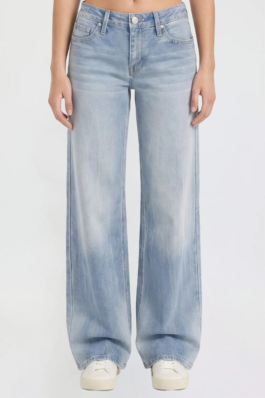 Women's Britney Buttefly Pocket Wide Leg Jeans