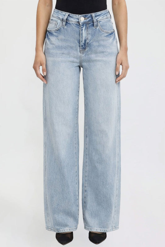 Women's Wide Leg Jeans with Seam Detail