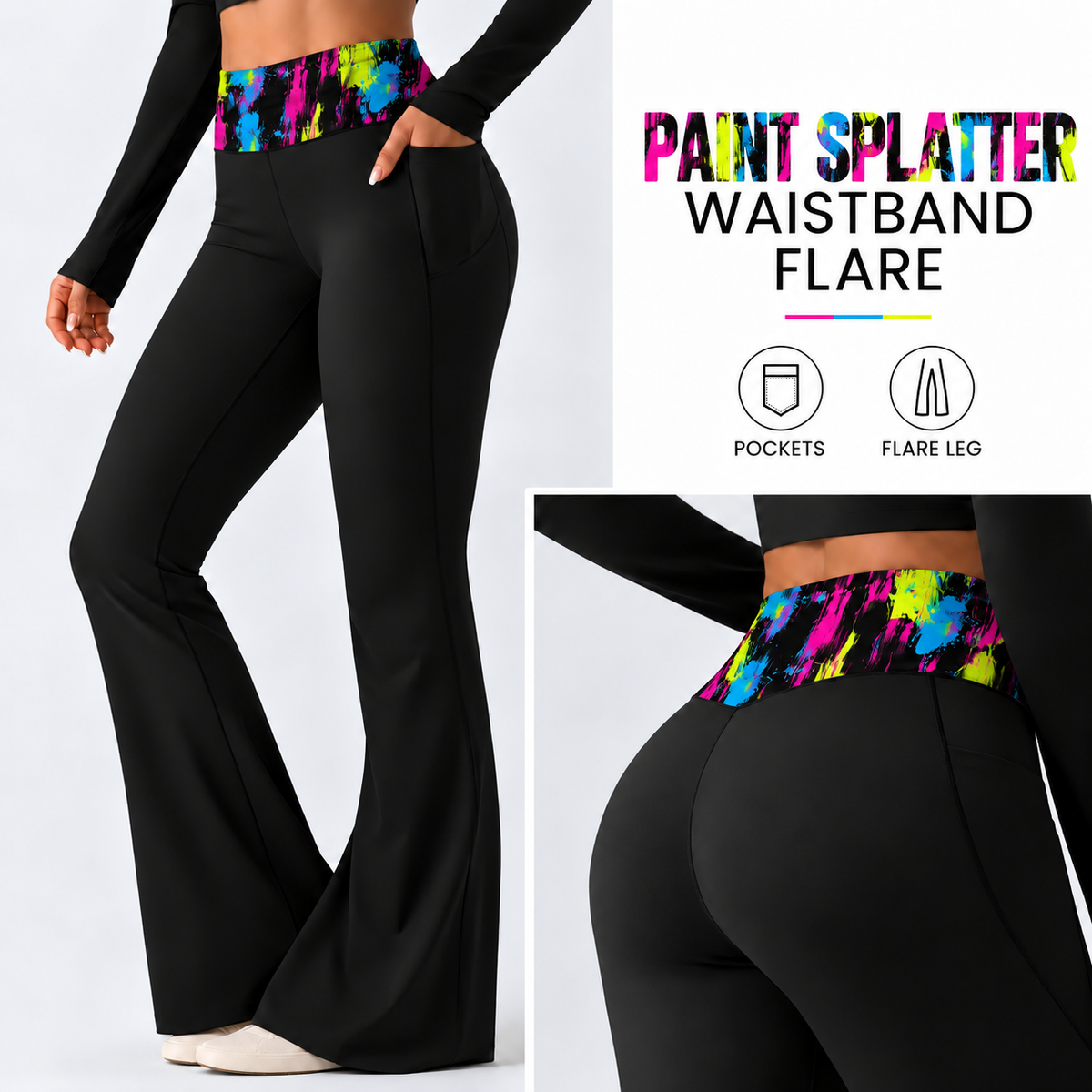 PAINT SPLATTER-PATTERN WAIST FLARE-PREORDER CLOSING 10/7 , ETA LATE DEC.