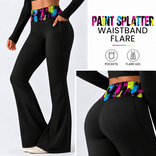 PAINT SPLATTER-PATTERN WAIST FLARE-PREORDER CLOSING 10/7 , ETA LATE DEC.