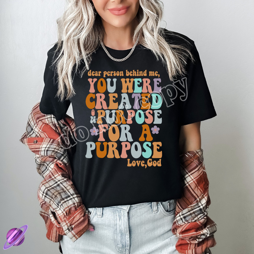 YOU WERE CREATED ON PURPOSE RETRO TEE