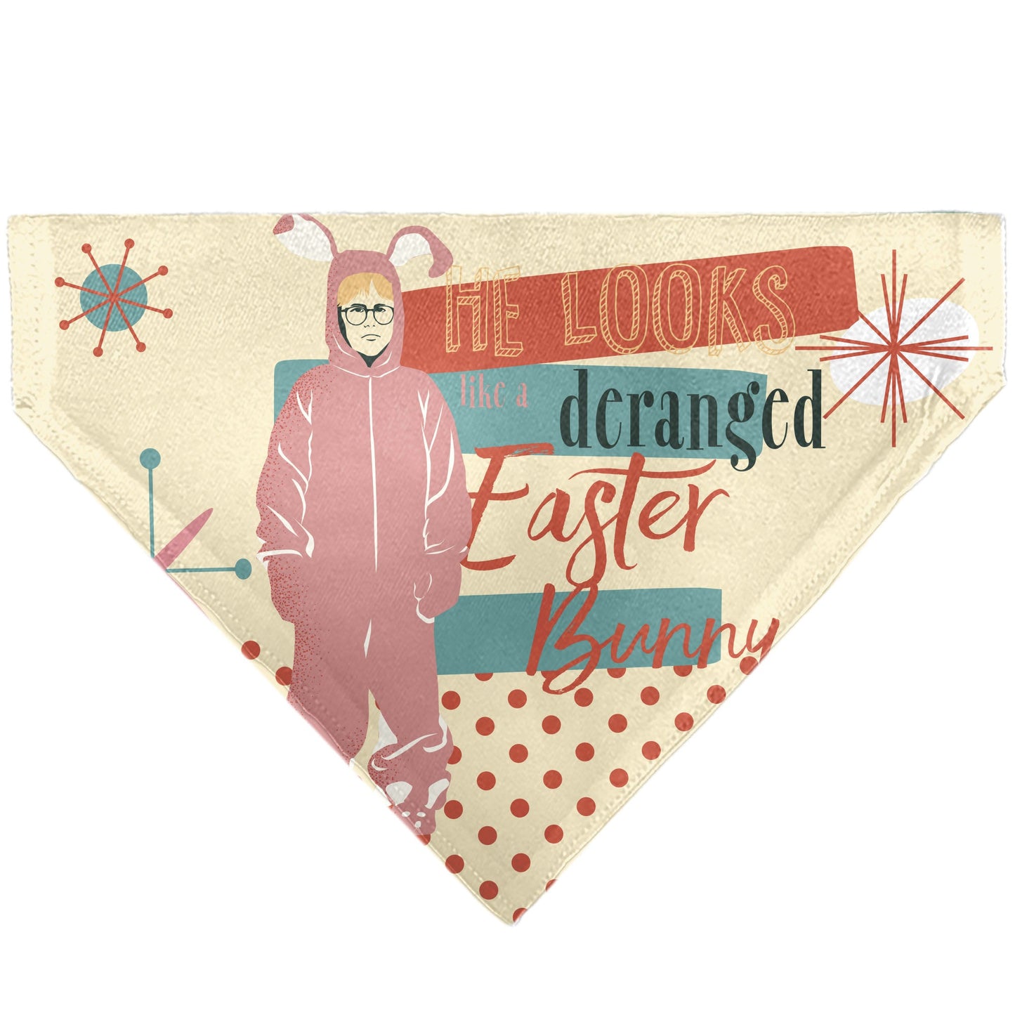 Pet Bandana - A Christmas Story Easter Bunny Ralphie Pose and House Pastels